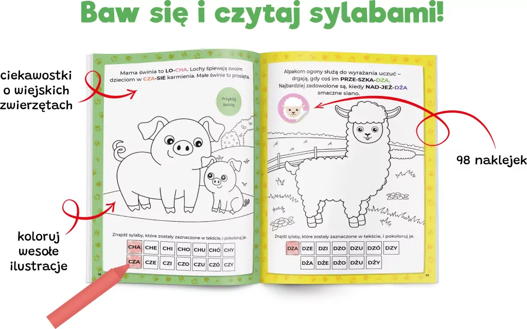 Kapitan Nauka. Kolorowanka sylabowa. Na wsi - tantis.pl