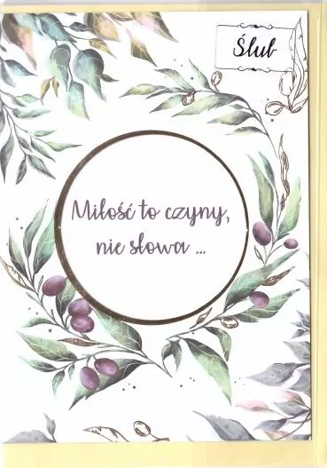 Karnet B6 Ślub cytat - Oliwki - tantis.pl