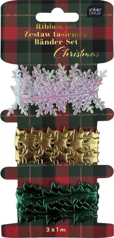 Zestaw tasiemek Shapes 3x1m Christmas - tantis.pl