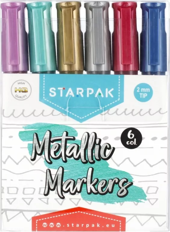 Marker metaliczny okrągły, 6 kolorów - tantis.pl
