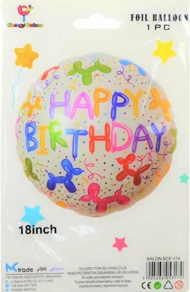 Balon foliowy okragły 46cm Pieski - tantis.pl