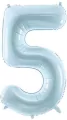 Balon foliowy cyfra 5 72cm jasny niebieski - tantis.pl