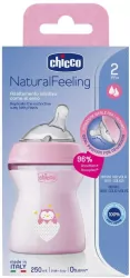 Butelka plastikowa NaturalFeeling różowa 250ml 2m+