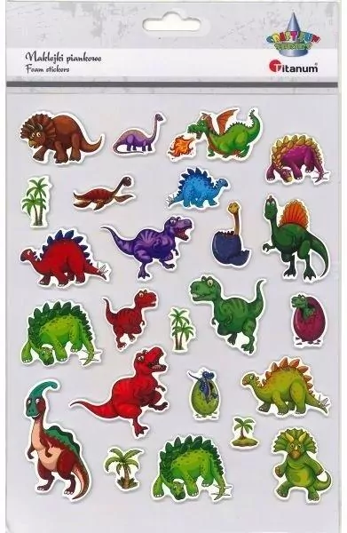 Naklejki 3D papierowe na piance dinozaury 24szt - tantis.pl