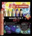 Kredki Woody Arty 3w1. 6 kol + temperówka - tantis.pl