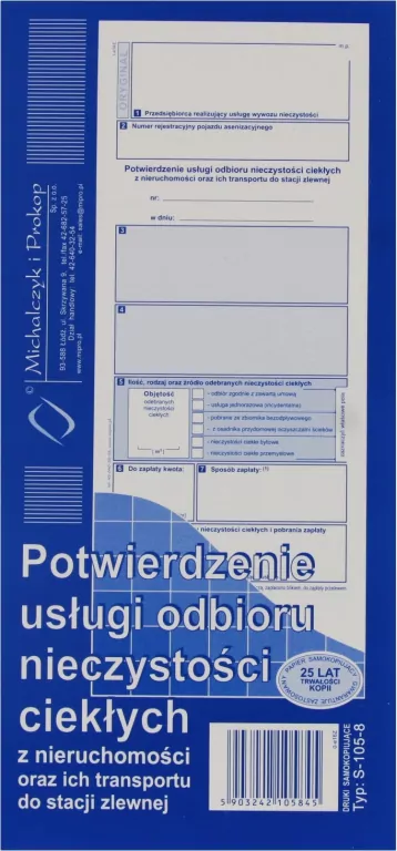 Potwierdzenie usługi odbioru...S-105-8 - tantis.pl