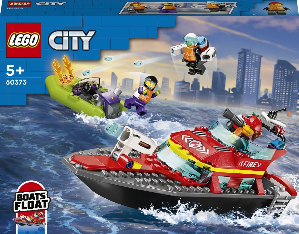 LEGO® City Fire. Łódź strażacka. 60373 - tantis.pl