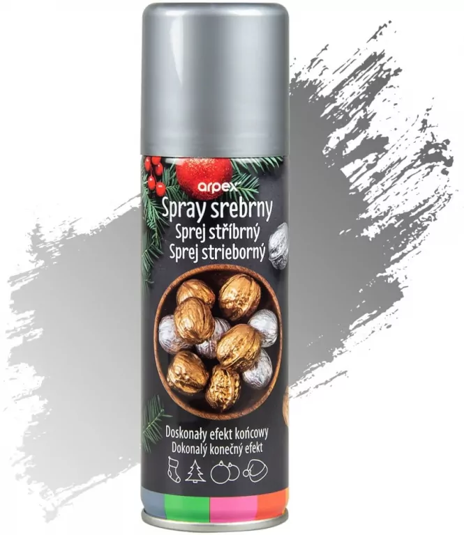 Farba dekoracyjna Srebrna w aerozolu - tantis.pl