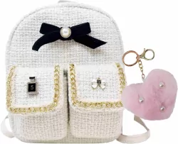 Plecaczek biały z brelokiem