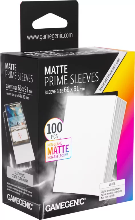 Gamegenic: Matte Prime Sleeves (66x91 mm) - White - 100 sztuk - tantis.pl