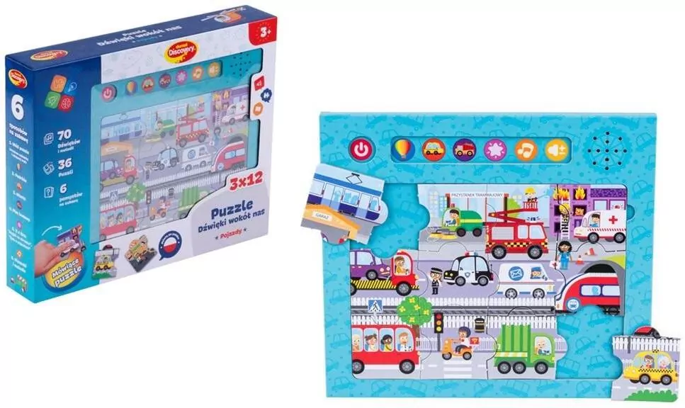 Puzzle dźwięki wokół nas pojazdy - tantis.pl