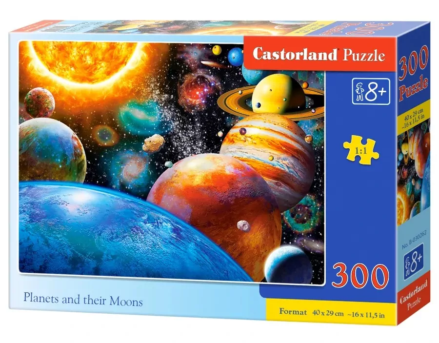 Puzzle 300. Planety i ich księżyce B-030262 - tantis.pl