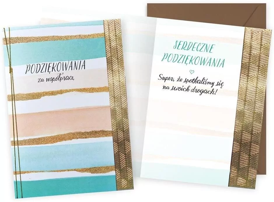 Karnet podziękowania za współpracę paski - tantis.pl