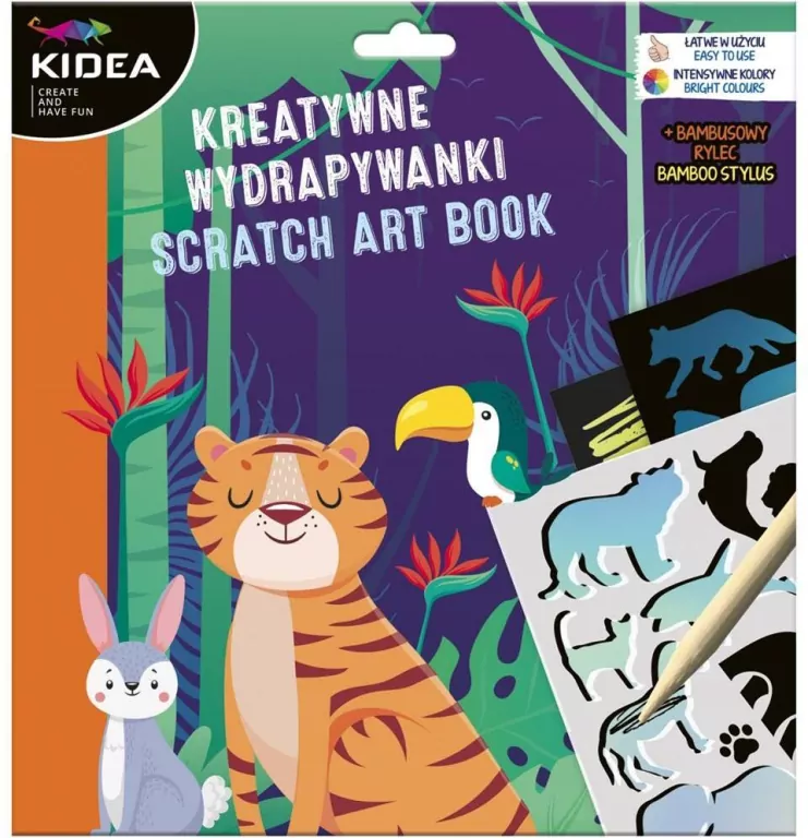 Kreatywna wydrapywanka z szablonami A Kidea - tantis.pl