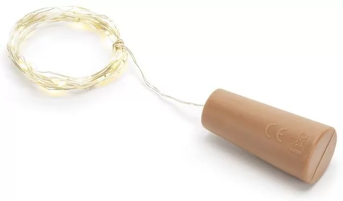 Lampki led 197cm z korkiem do butelki. Ciepły biały - tantis.pl