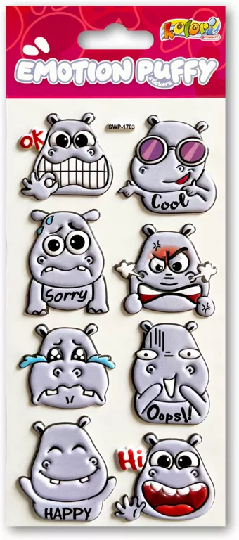 Naklejki puffy Emotion Hippo - tantis.pl