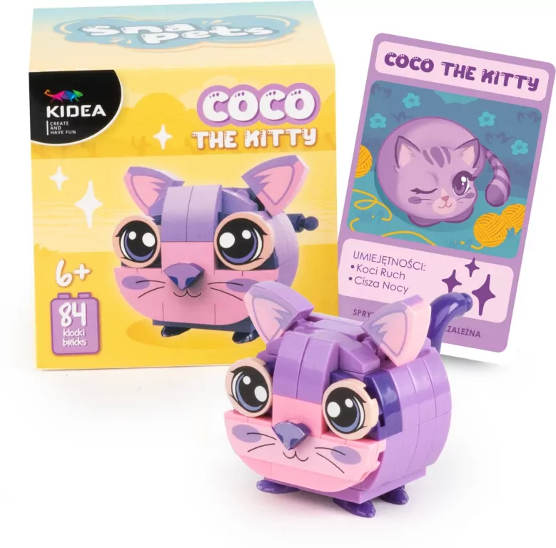 Klocki snapets kot fioletowy KIDEA - tantis.pl