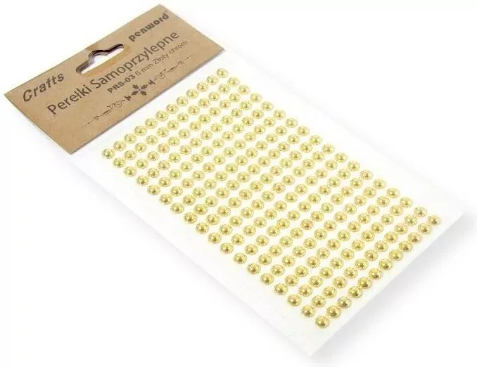 Perełki samoprzylepne złoty chrom 6mm - tantis.pl