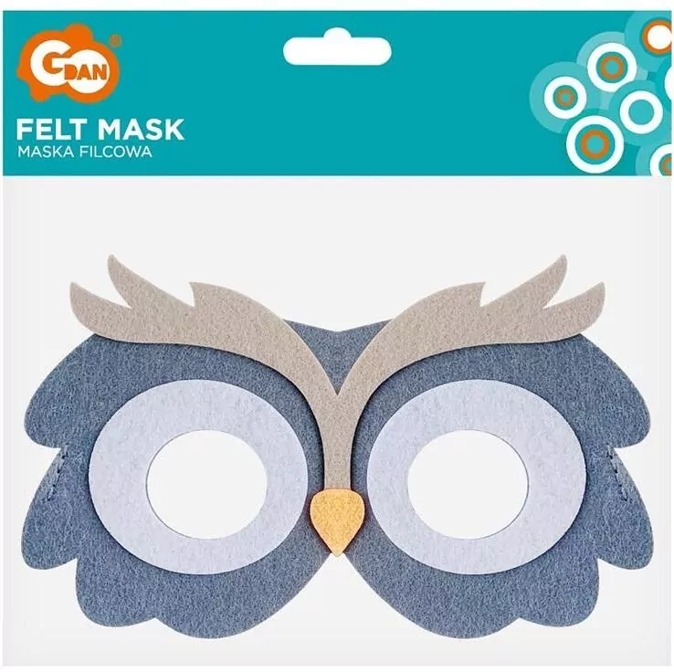 Maska filcowa sowa 18x11cm - tantis.pl