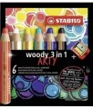 Kredki Woody Arty 3w1. 6 kol + temperówka - tantis.pl