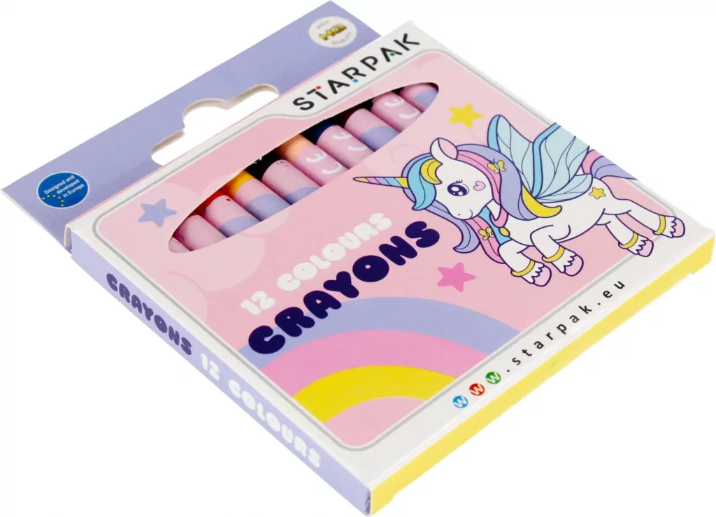 Kredki woskowe 12 kolorów Unicorn - tantis.pl