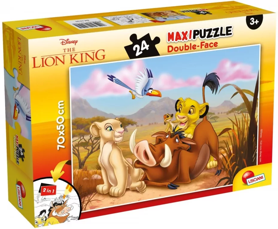 Król Lew. Puzzle dwustronne maxi 24 - tantis.pl