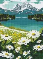 Diamentowa mozaika - Kwitnące stokrotki 30x40cm - tantis.pl