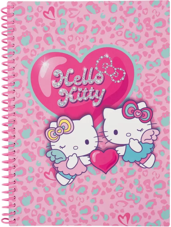 Kołobrulion B5 100k.kratka plastikowa spirala Hello Kitty pink wzór 1 - tantis.pl