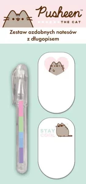 Zestaw mini długopis + notes 2 sztuki Pusheen - tantis.pl