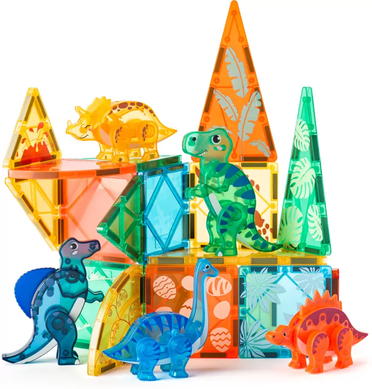 KLOCKI MAGNETYCZNE  DINOZAURY 23 ELEMENTY 31X33X6 - tantis.pl
