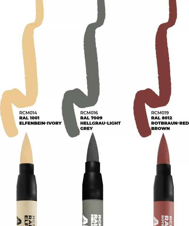 AK Interactive: Real Colors Markers - RCM107 - Set - German Tanks Interior Colors (3) - tantis.pl