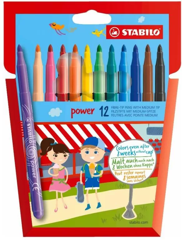 Flamastry Power 12 kolorów - tantis.pl