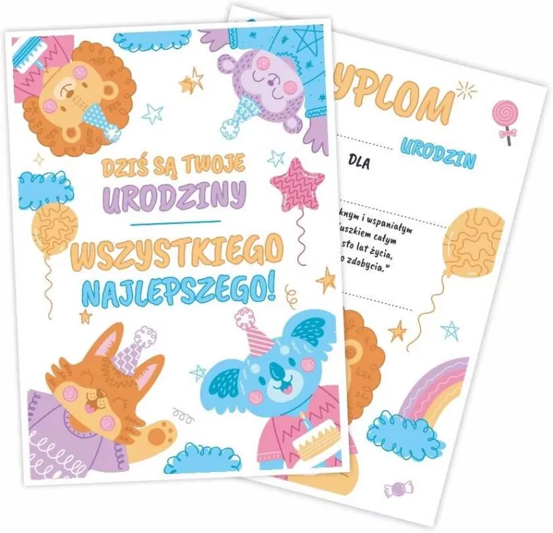 Dyplom A5 urodzinowy dwustronny - tantis.pl