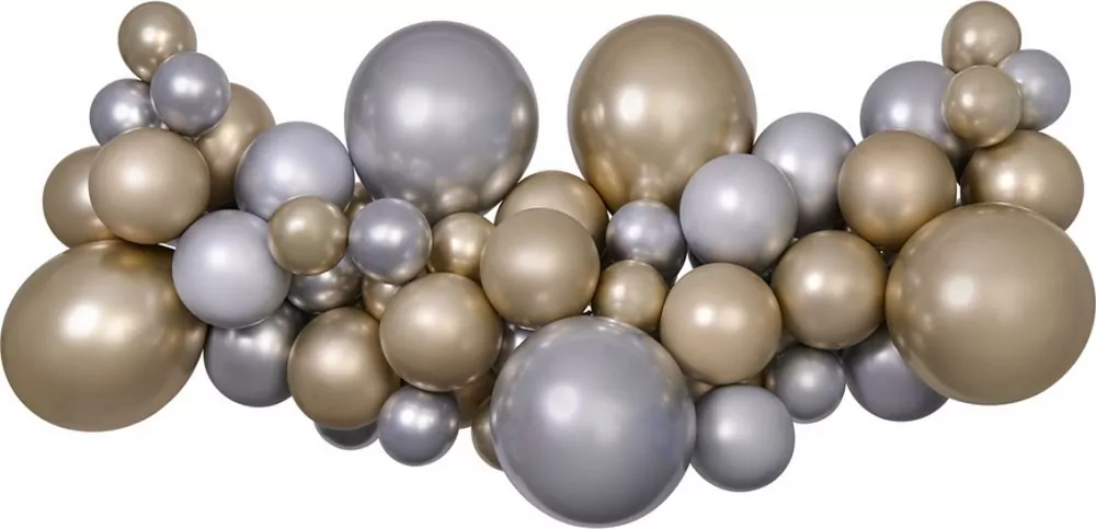 Girlanda balonowa DIY srebrno-złota - tantis.pl