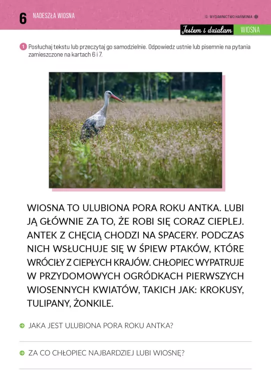Jestem i działam. Wiosna. Materiały dla uczniów z - tantis.pl
