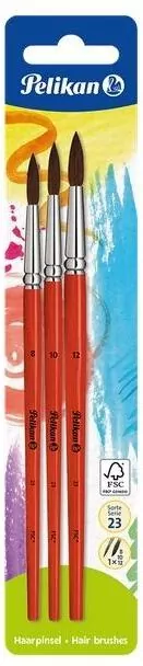 Pelikan. Pędzel okrągły 23S (8,10,12) 3 sztuki - tantis.pl