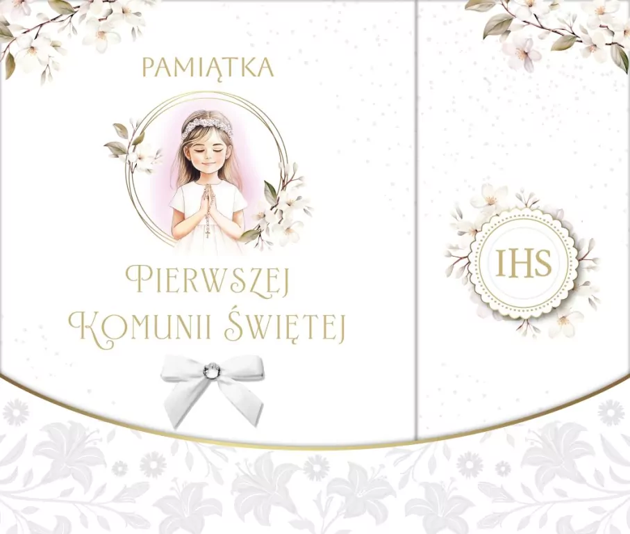 Pamiątka książeczka Komunia A4 tryptyk - tantis.pl