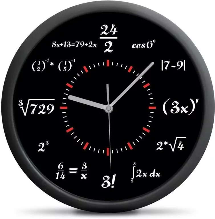 Zegar ścienny z działaniami matematycznymi - tantis.pl