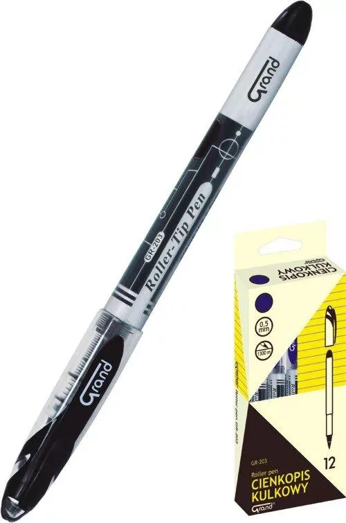 Cienkopis kulkowy. Grand czarny 12 sztuk - tantis.pl