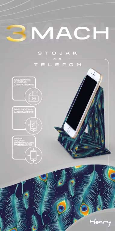 Stojak na telefon Pawie pióra 3MACH - tantis.pl