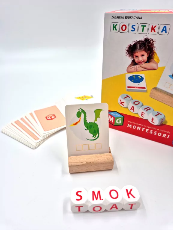 Kostka po kostce. Pisanie. Zabawka edukacyjna Montesori - tantis.pl