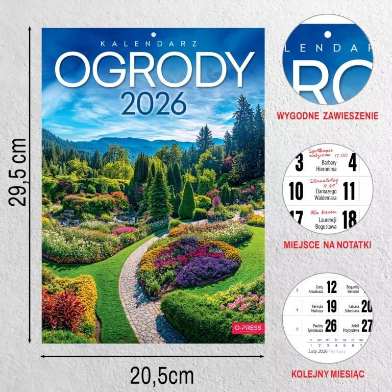 Kalendarz Ogrody 2026. A4 Wieloplanszowy - tantis.pl