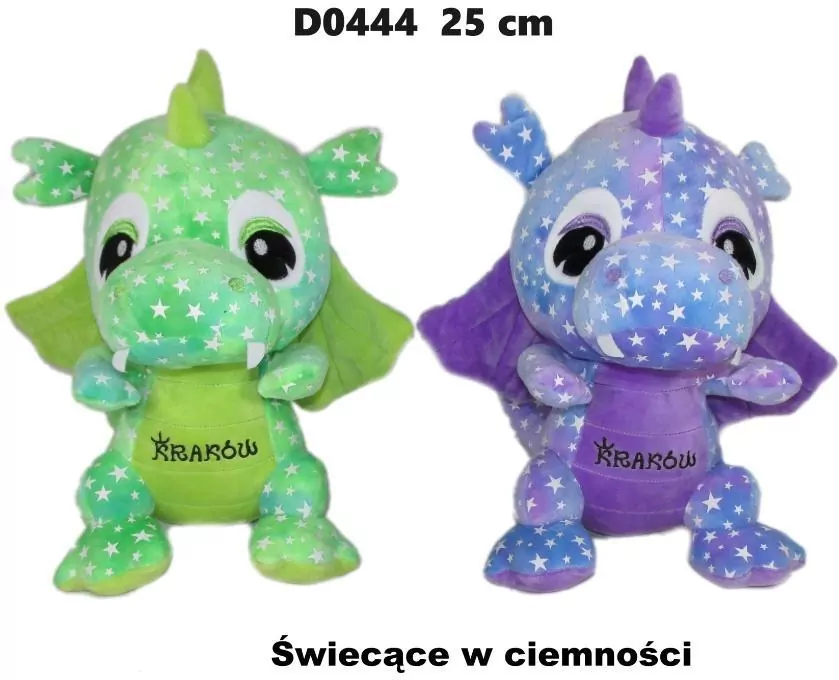 Smok Kraków świecący w ciemności 25cm MIX - tantis.pl