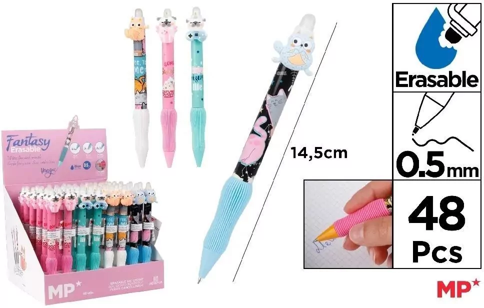 Długopis ścieralny 0,5mm pieski kotki (48szt) - tantis.pl