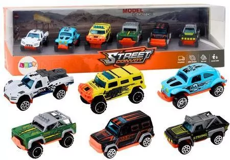 Zestaw metalowych autek terenowych 1:64, 6 sztuk - tantis.pl
