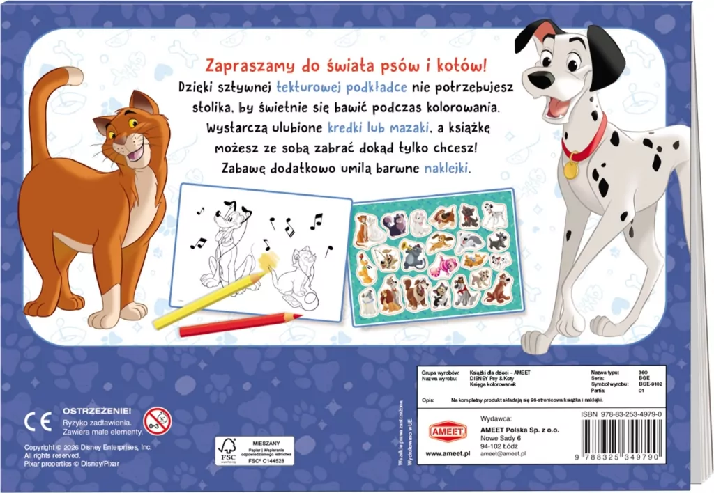 Disney Psy & Koty. Księga kolorowanek - tantis.pl