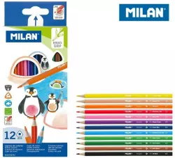 Kredki ołówkowe trójkątne 12 kolorów