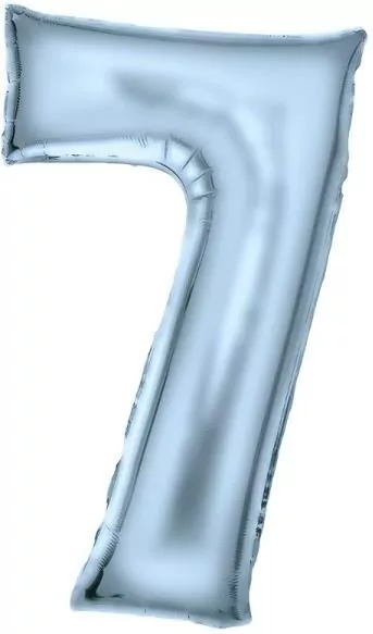 Balon foliowy cyfra 7 pastelowa niebieska 86cm - tantis.pl