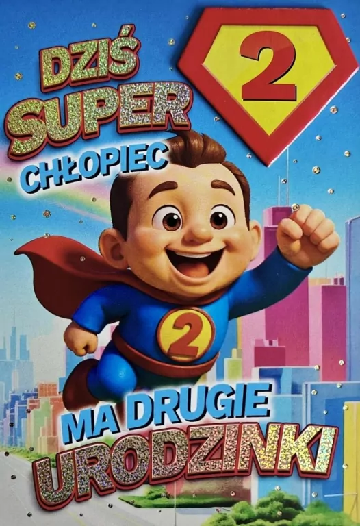 Karnet Urodziny 2 chłopiec - Superbohater - tantis.pl