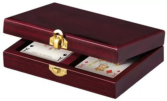 Karty do gry lux w pudełku drewnianym - tantis.pl